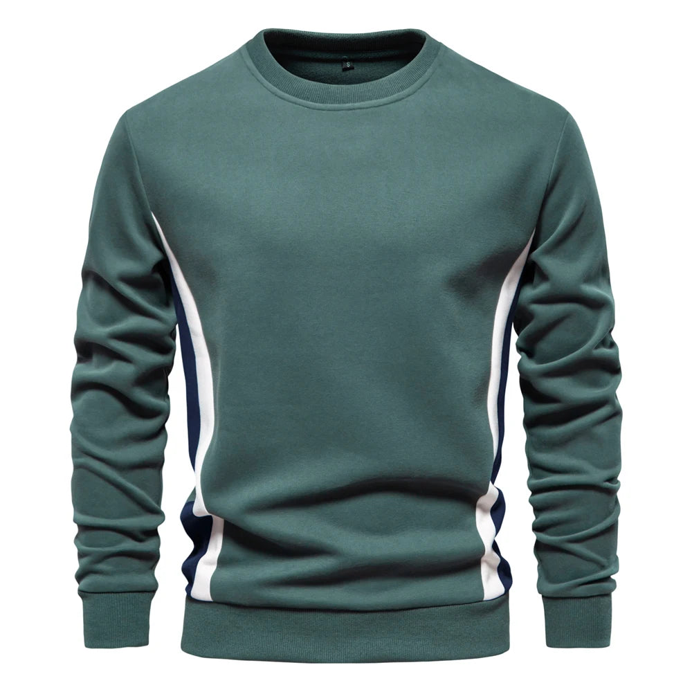 Men’s Cotton Patchwork Pullover Sweatshirt