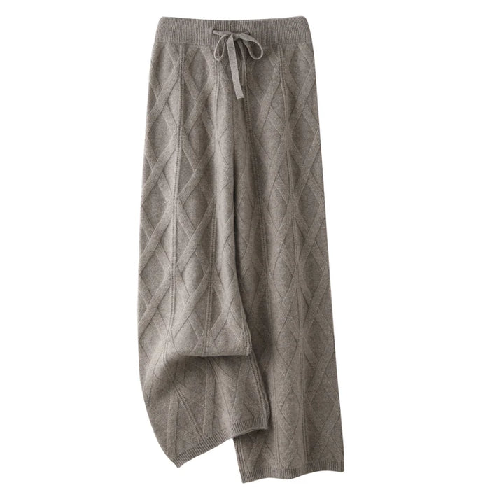 Women’s 100% Merino Wool Wide Leg Jacquard Pants