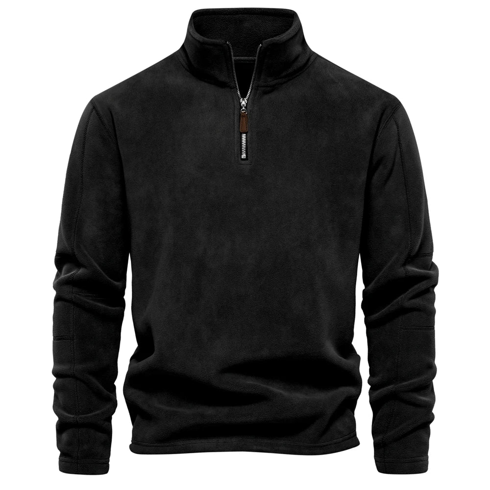 Men’s Warm Fleece Jacket – Thick Soft-Shell Pullover with Zipper