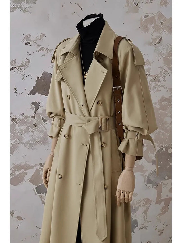 Khaki Oversized Trench Coat for Women
