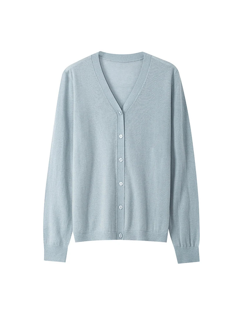 Women’s 100% Merino Wool V-Neck Cardigan