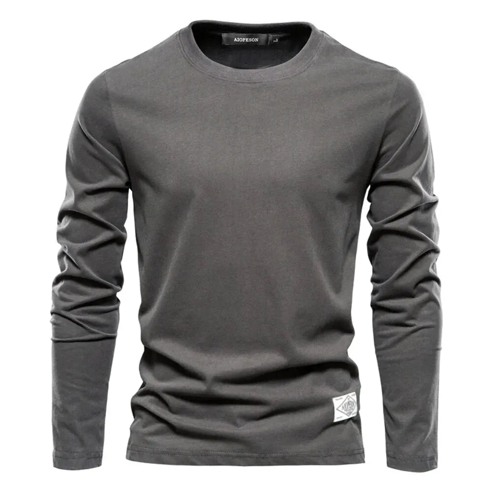 Men’s Solid Cotton Long Sleeve