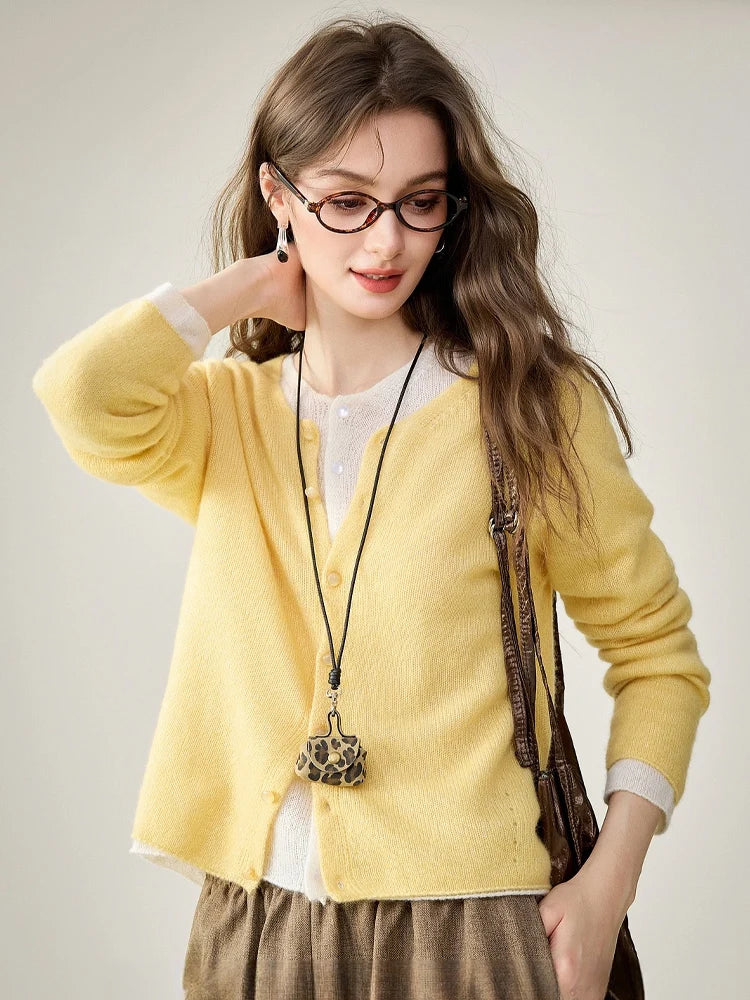 Women’s Cashmere Silk Cardigan – 75% Cashmere 25%