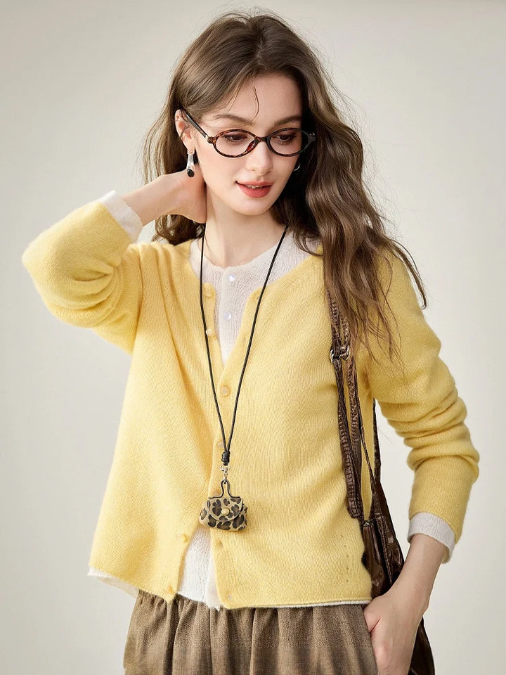 Women’s Cashmere Silk Cardigan – 75% Cashmere 25%