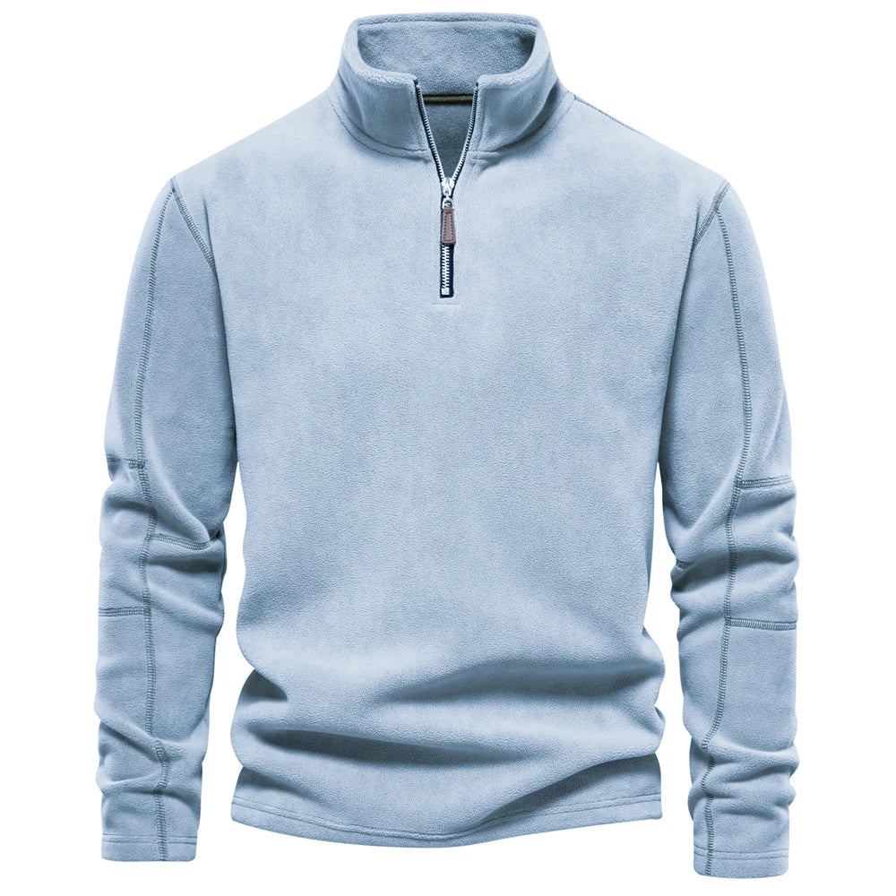 Men’s Warm Fleece Jacket – Thick Soft-Shell Pullover with Zipper