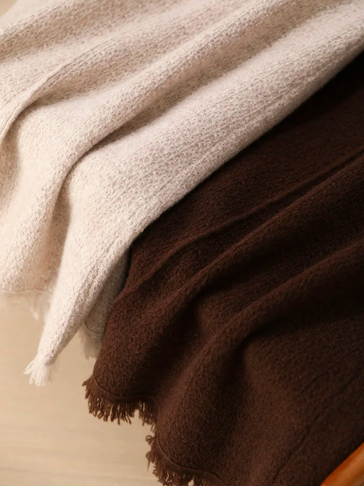 Women’s 100% Merino Wool Tassel Straight Skirt