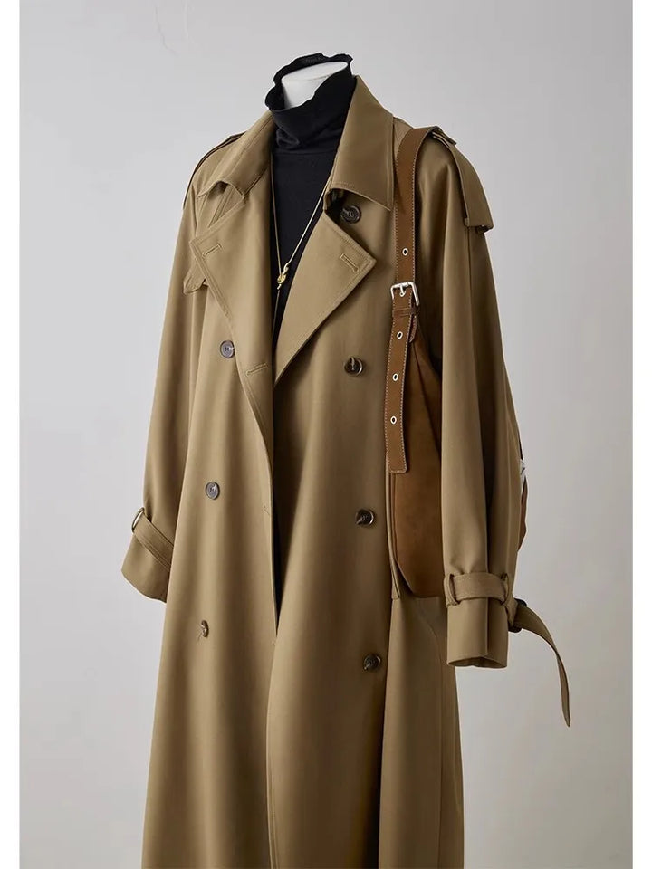 Khaki Oversized Trench Coat for Women