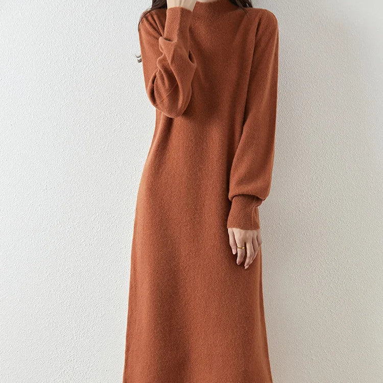 Women’s Merino Wool Mock Neck Sweater Dress