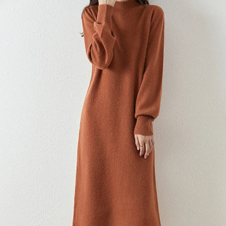 Women’s Merino Wool Mock Neck Sweater Dress