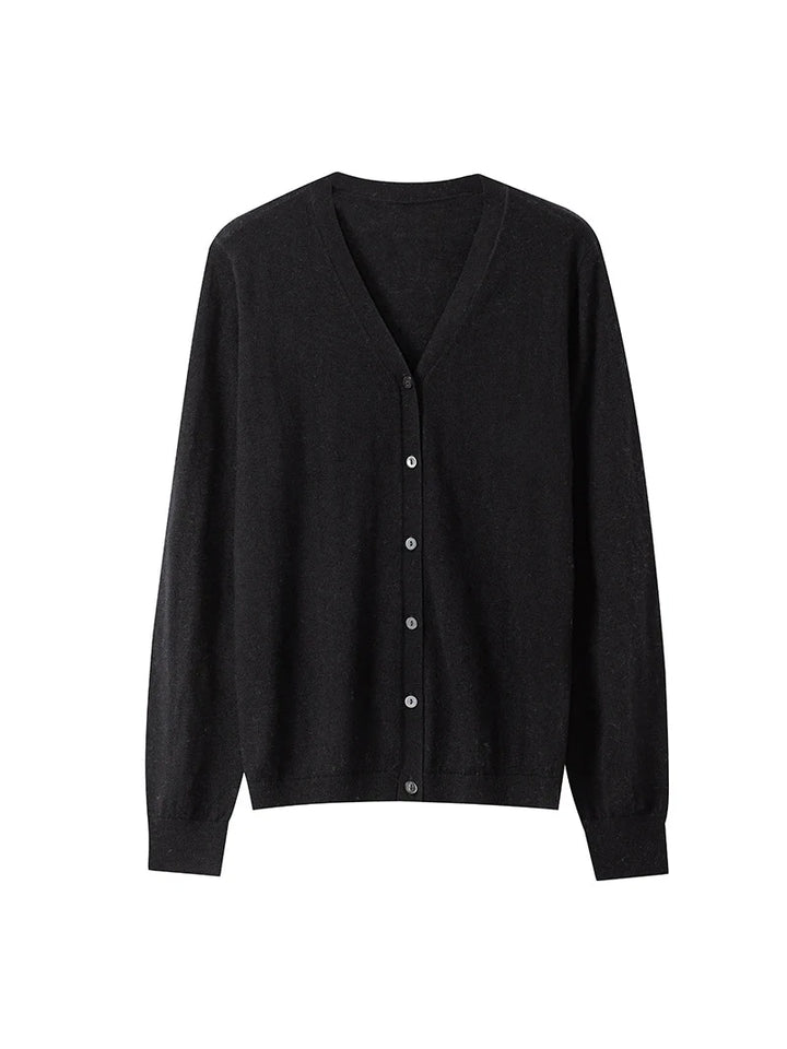 Women’s 100% Merino Wool V-Neck Cardigan