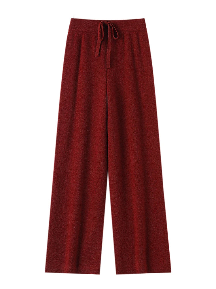 Women’s 100% Merino Wool Knitted Wide Leg Pants