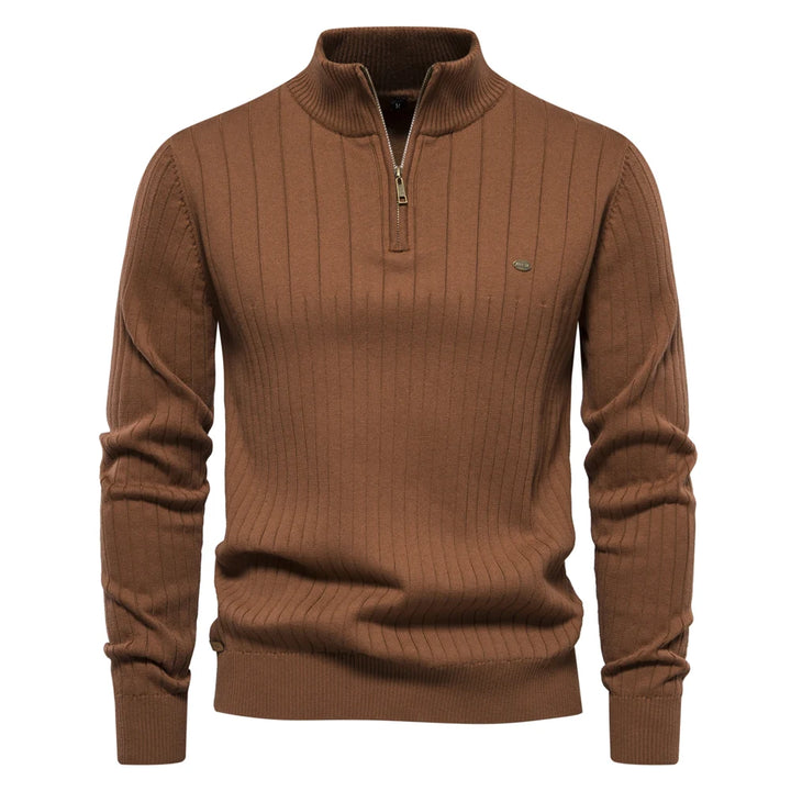 Men’s Warm Zipper Stand Collar Sweater