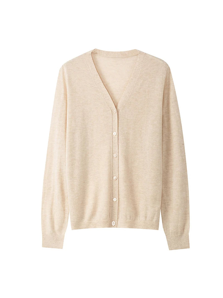 Women’s 100% Merino Wool V-Neck Cardigan