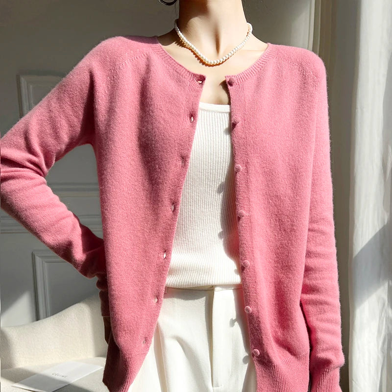 Women’s Pure Wool Knit Cardigan Sweater
