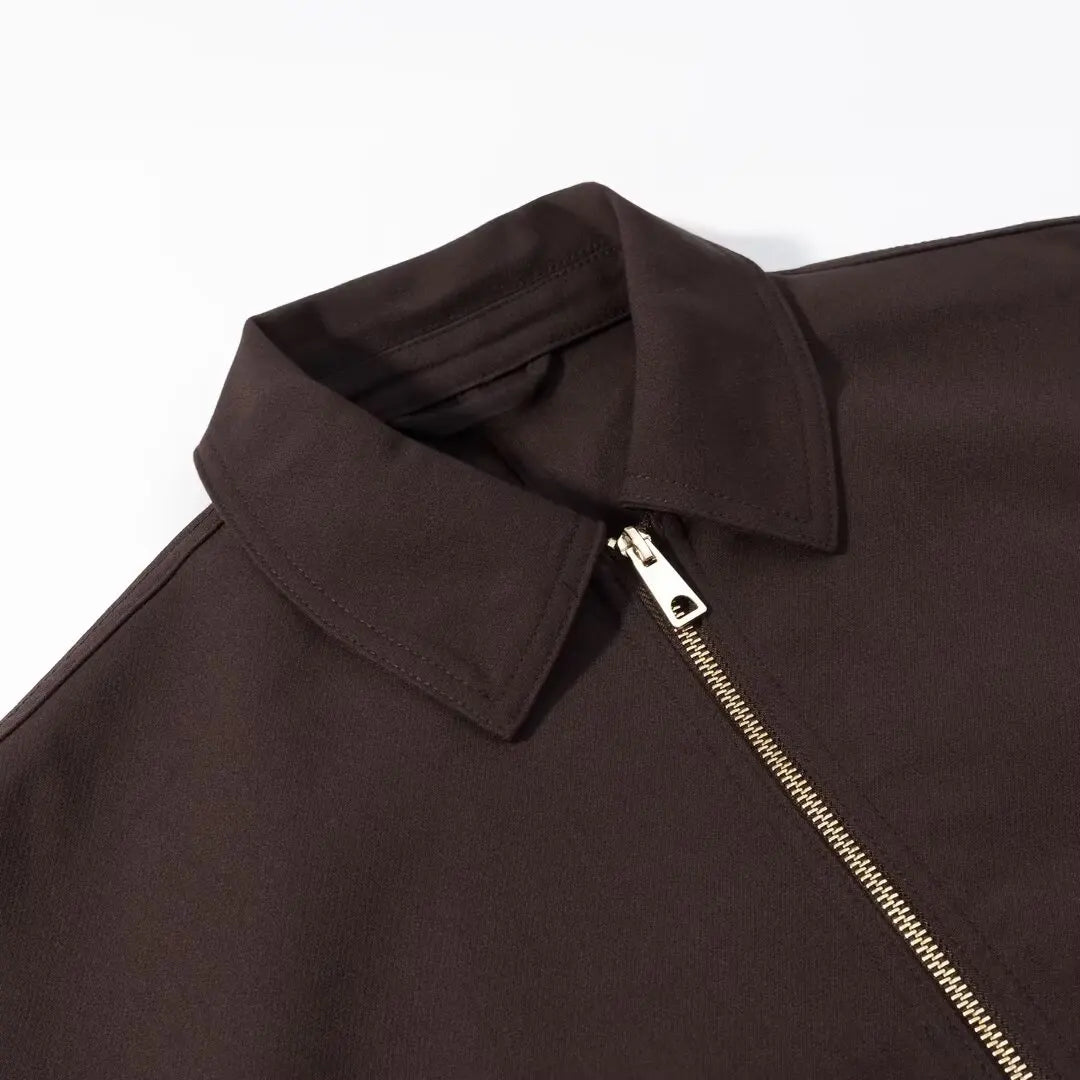 Women’s Brown Bomber Jacket – 2025 Autumn Spring Trend Casual Zipper Coat