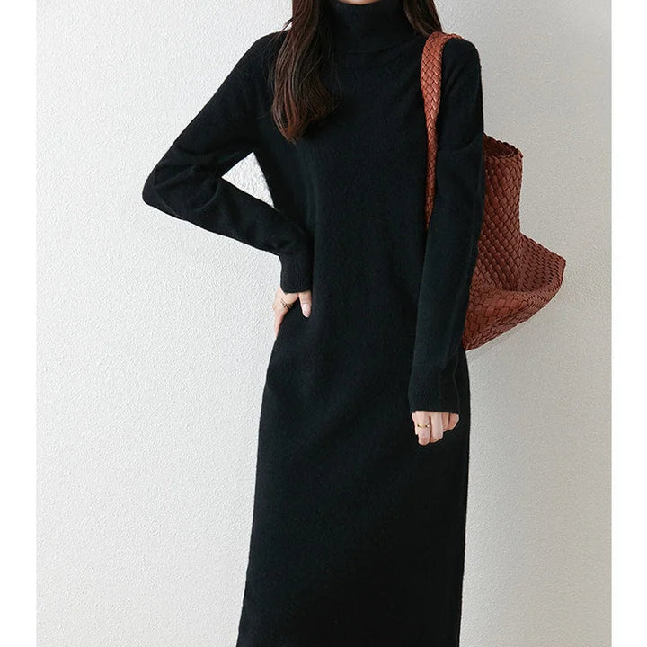 Women’s 100% Merino Wool Turtleneck Sweater Dress
