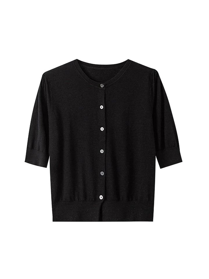 Women’s 100% Wool Short-Sleeve Cardigan