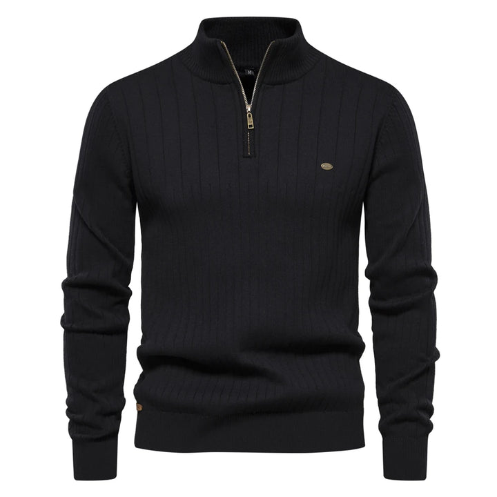 Men’s Warm Zipper Stand Collar Sweater