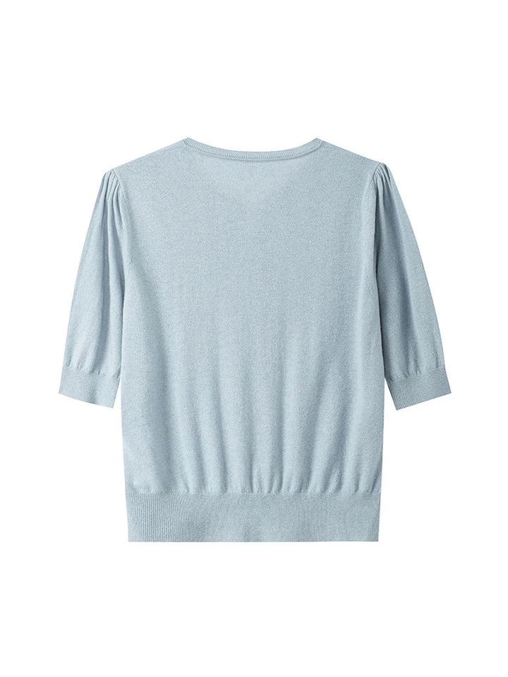 Women’s 100% Wool Short-Sleeve Cardigan