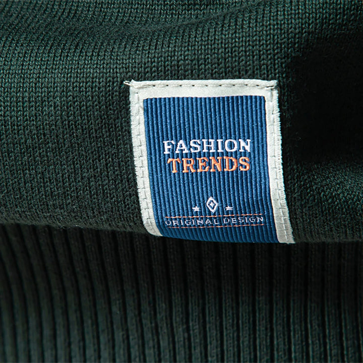 Men’s Quarter-Zip Cotton Pullover – Solid Color Mock Neck Sweater