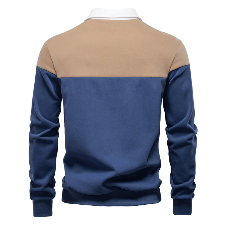 Men’s Color Block Casual Cotton Sweater
