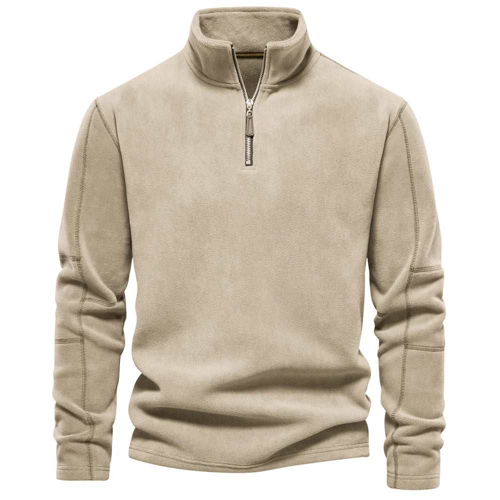 Men’s Warm Fleece Jacket – Thick Soft-Shell Pullover with Zipper