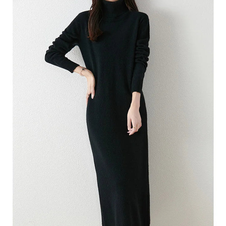 Women’s 100% Merino Wool Turtleneck Sweater Dress