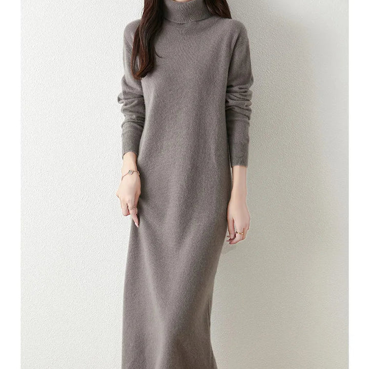 Women’s 100% Merino Wool Turtleneck Sweater Dress