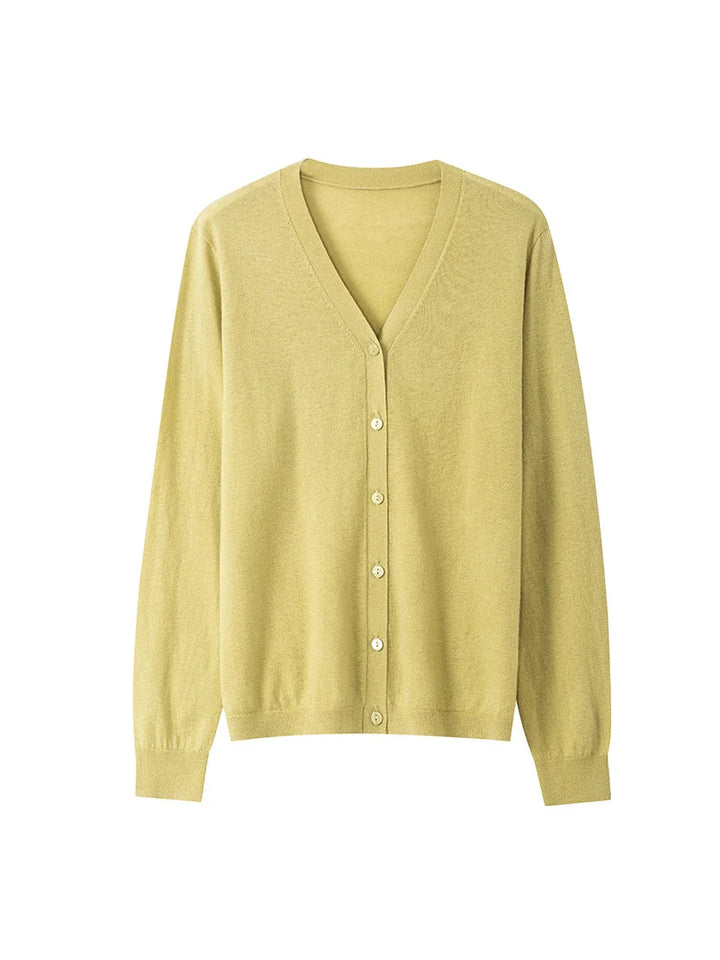 Women’s 100% Merino Wool V-Neck Cardigan