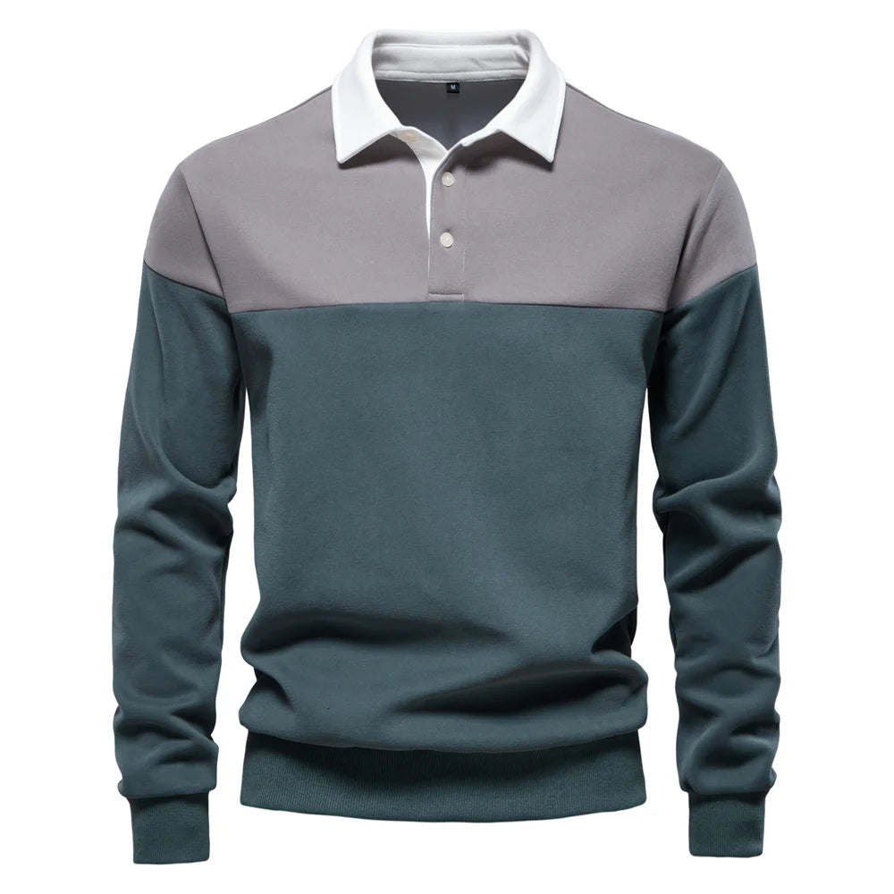 Men’s Color Block Casual Cotton Sweater