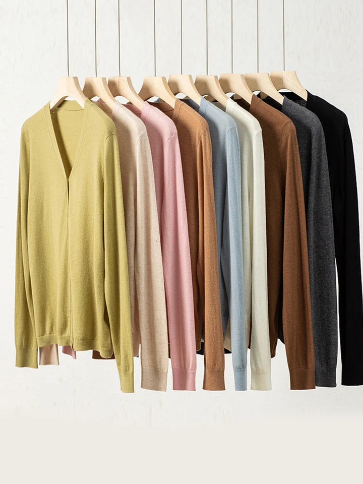 Women’s 100% Merino Wool V-Neck Cardigan