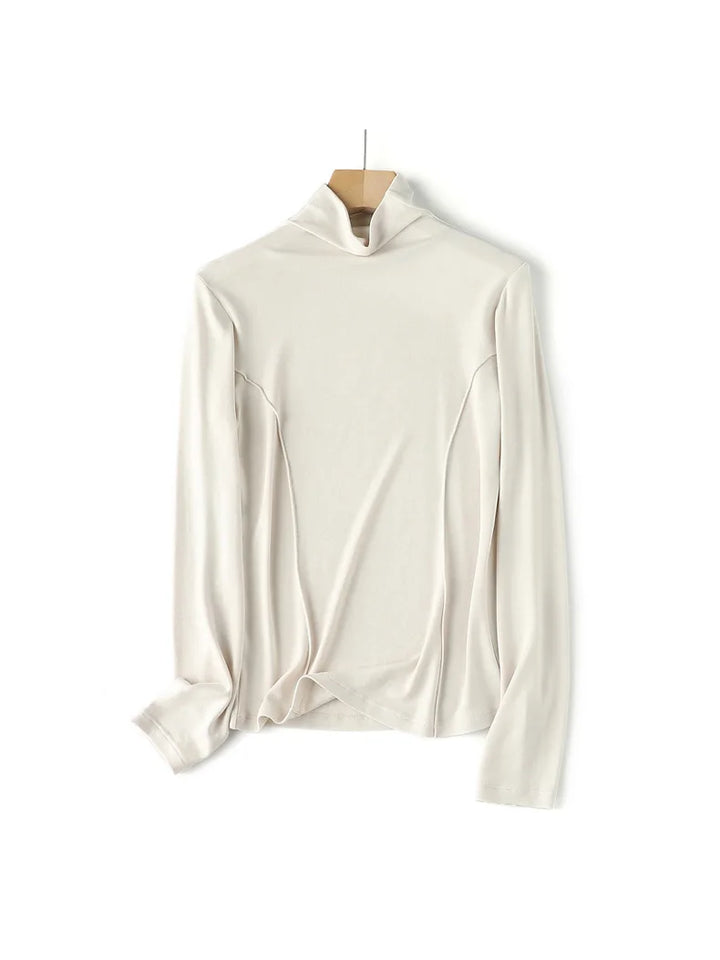 Women’s Wool Blend Thermal Mock Neck Slim Tee