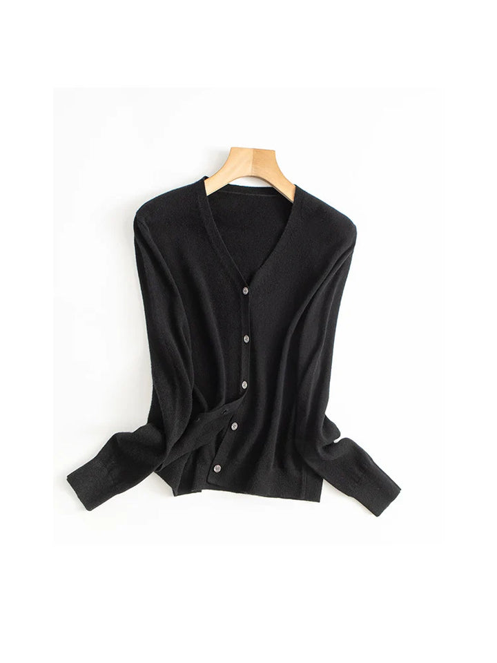 Women’s 100% Merino Wool V-Neck Cardigan