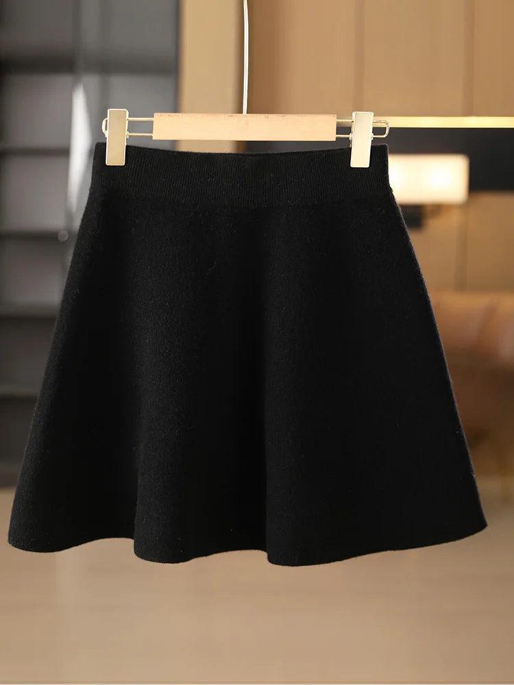 Women’s 100% Merino Wool Mini A-Line Skirt