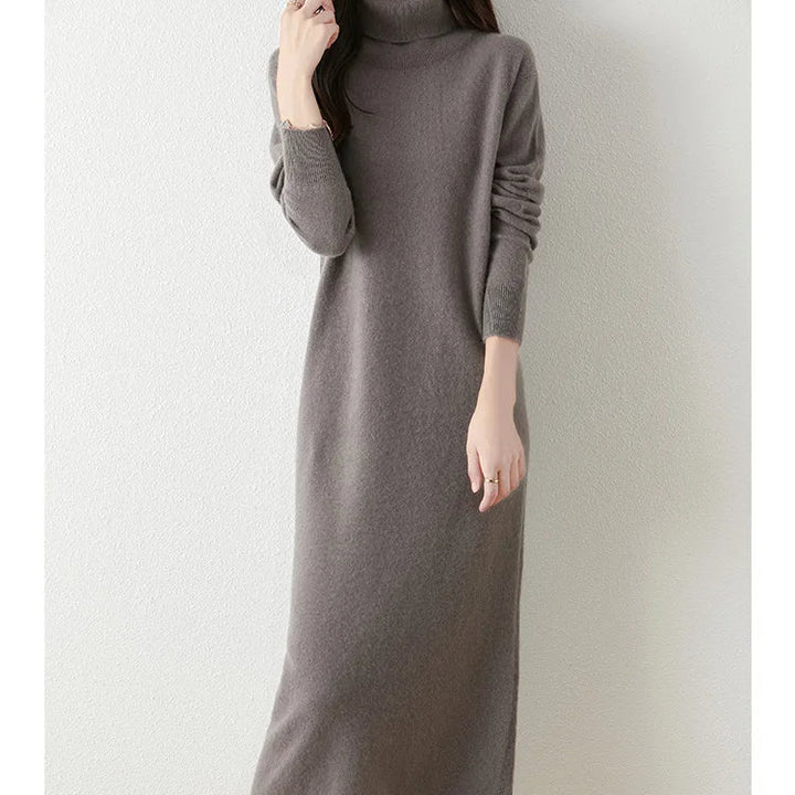 Women’s 100% Merino Wool Turtleneck Sweater Dress