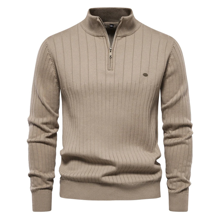 Men’s Warm Zipper Stand Collar Sweater