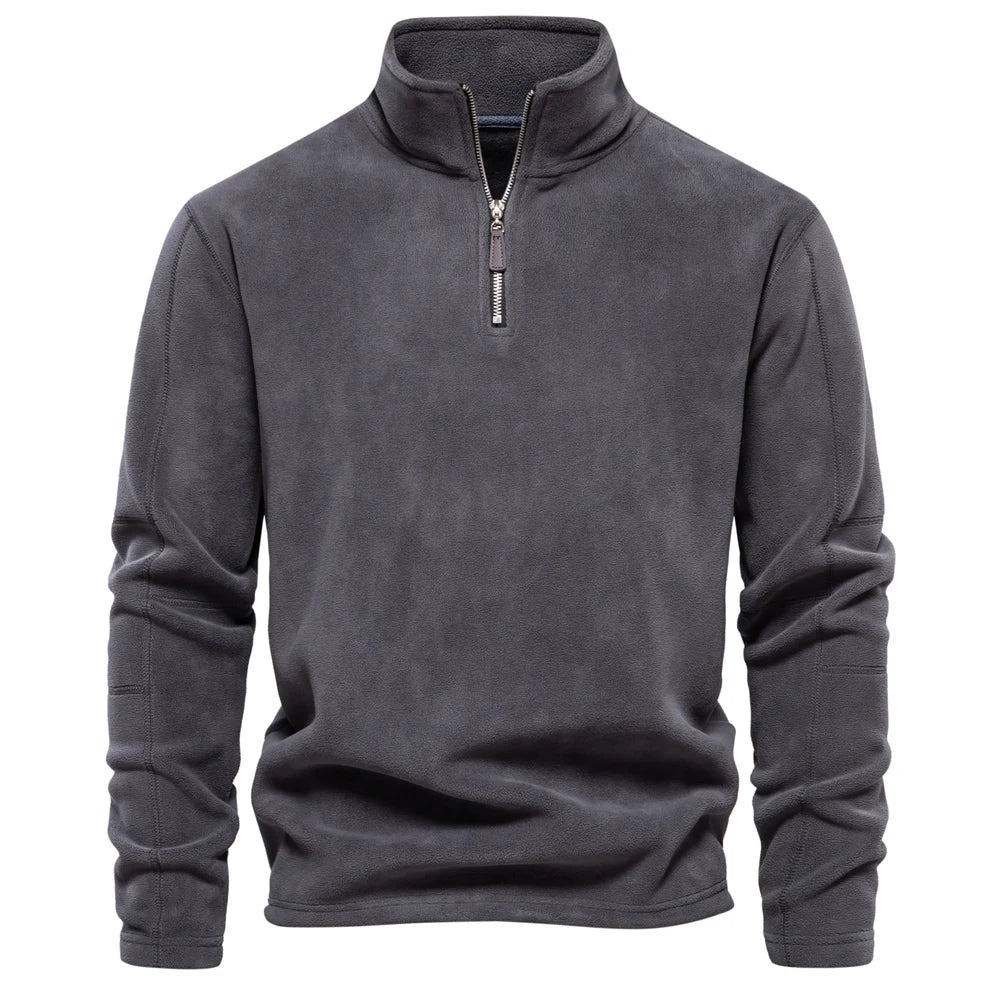 Men’s Warm Fleece Jacket – Thick Soft-Shell Pullover with Zipper