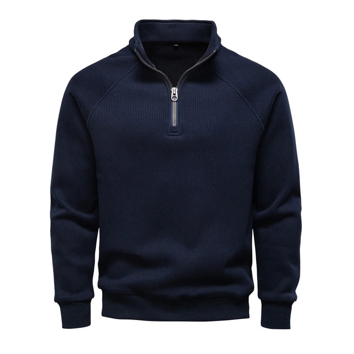 Men’s Winter Thermal Cotton Zipper Sweater – Slim Fit Pullover