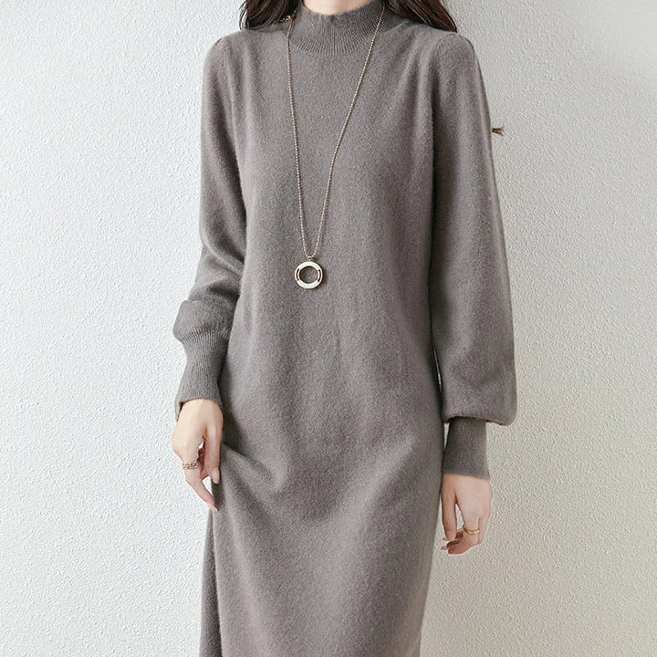 Women’s Merino Wool Mock Neck Sweater Dress