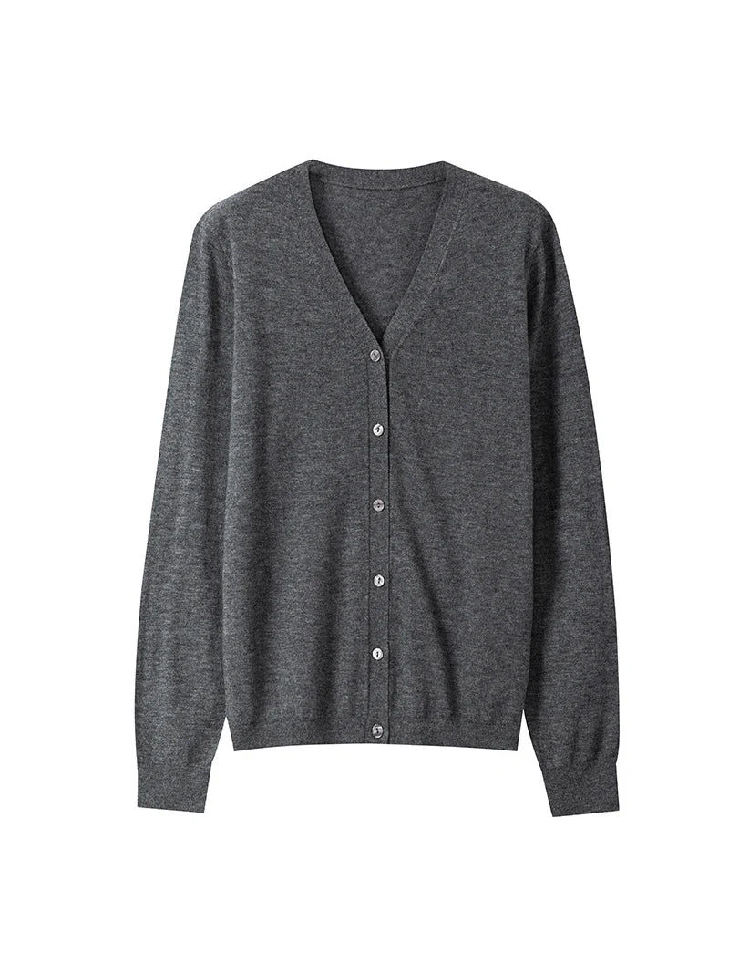 Women’s 100% Merino Wool V-Neck Cardigan