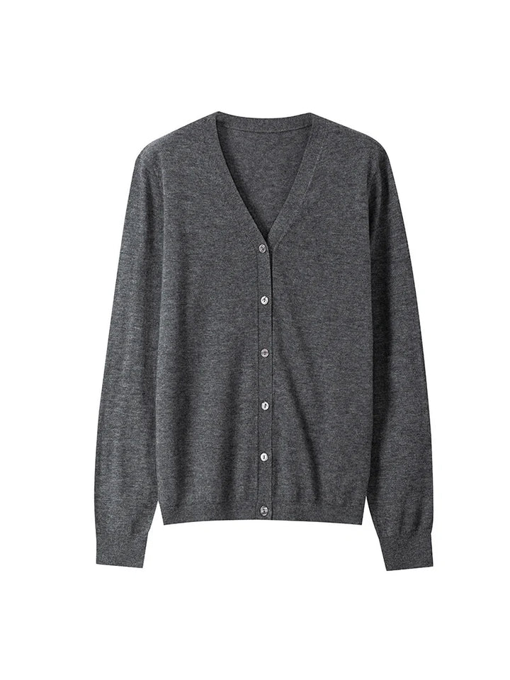 Women’s 100% Merino Wool V-Neck Cardigan