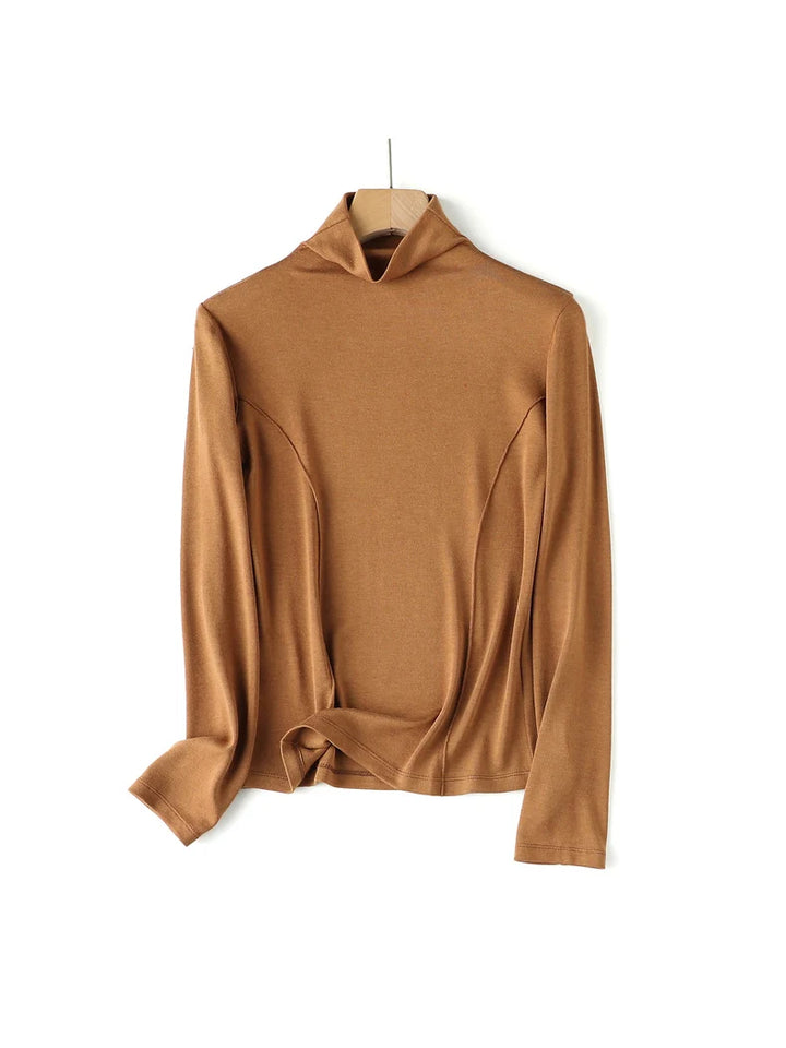 Women’s Wool Blend Thermal Mock Neck Slim Tee